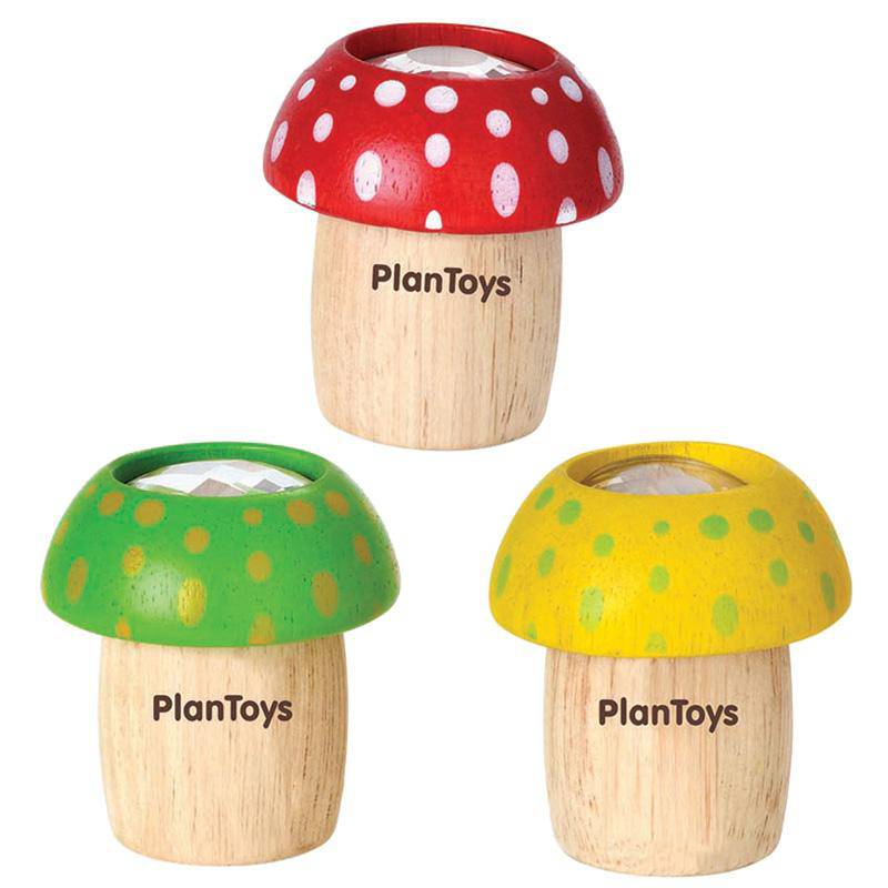 PlanToys Mushroom Kaleidoscopes - Red, Green, Yellow - Plan Toys - Bella Luna Toys